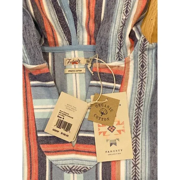 NWT Faherty Baja Sierra Paradise Hooded Pullover Top Tunic W's S $158 Organic - Picture 9 of 17